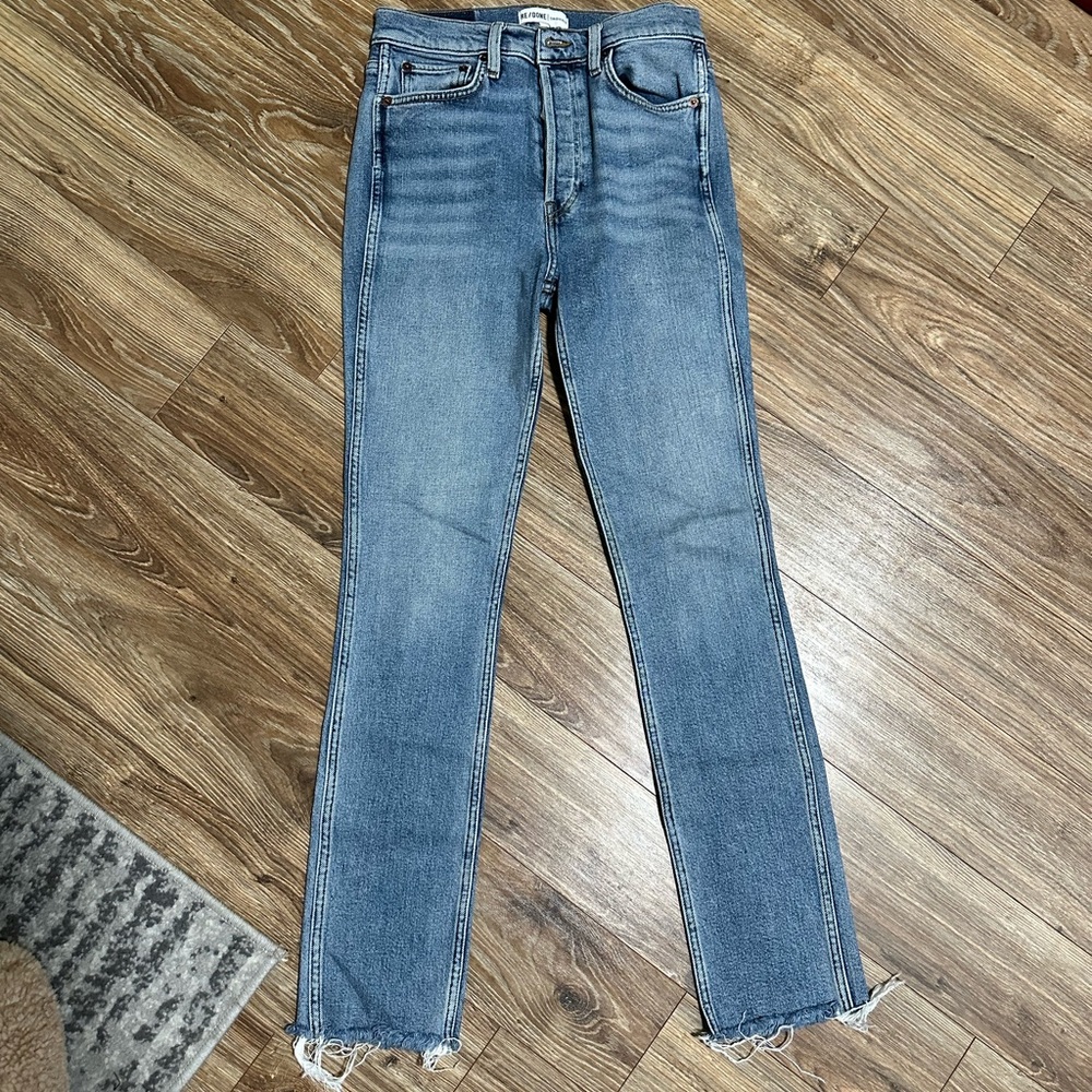 Re/Done High Rise Straight Leg Jeans - Size 28